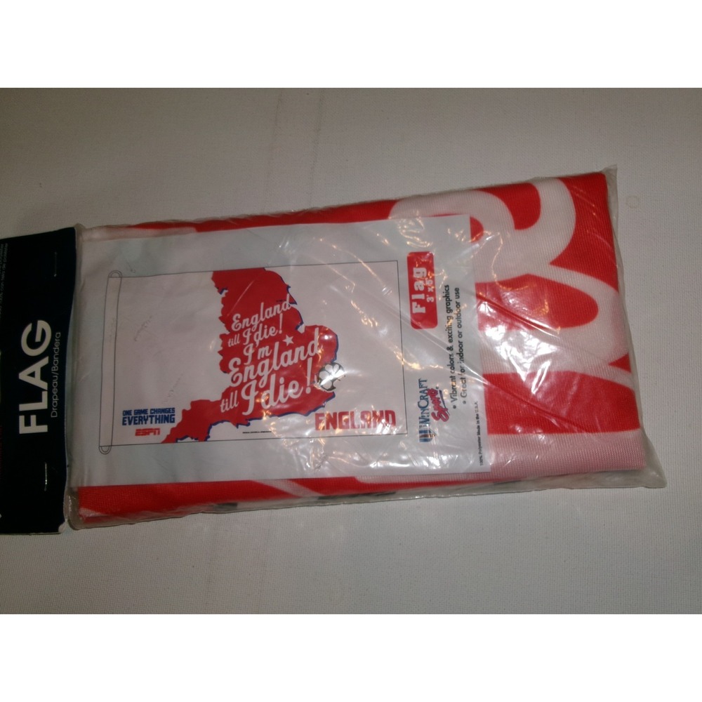 ENGLAND SOCCER FOOTBALL FLAG BANNER VINTAGE T1